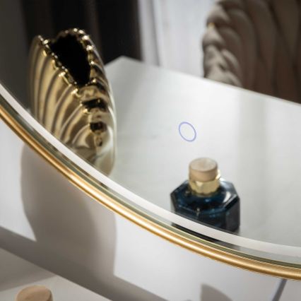 Zuma Line - LED-Badezimmer-Wandspiegel mit LED-Hinterbeleuchtung/36W/230V 3000/4000/6000K Ø 80 cm IP44 goldfarben