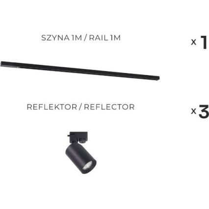 Zuma Line - Deckenleuchte im Schienen-System 3xGU10/35W/230V schwarz