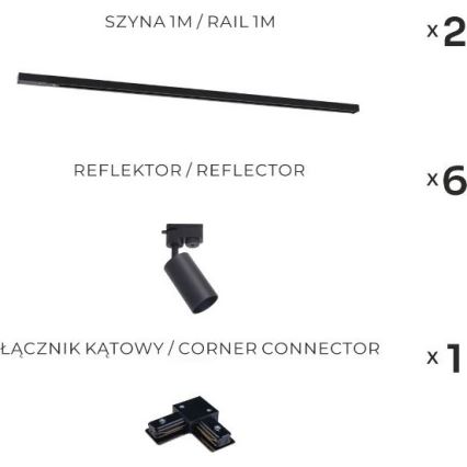 Zuma Line - Strahler für Schienensystem 6xGU10/35W/230V, schwarz