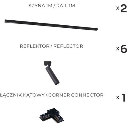 Zuma Line - Einbauleuchte im Schienensystem 6xGU10/35W/230V schwarz