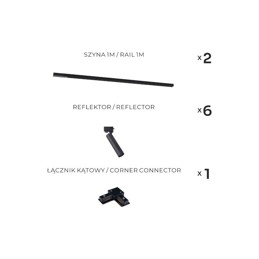Zuma Line - Einbauleuchte im Schienensystem 6xGU10/35W/230V schwarz