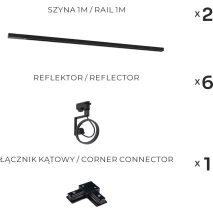 Zuma Line - Spotlampe im Schienensystem 6xGU10/15W/230V schwarz