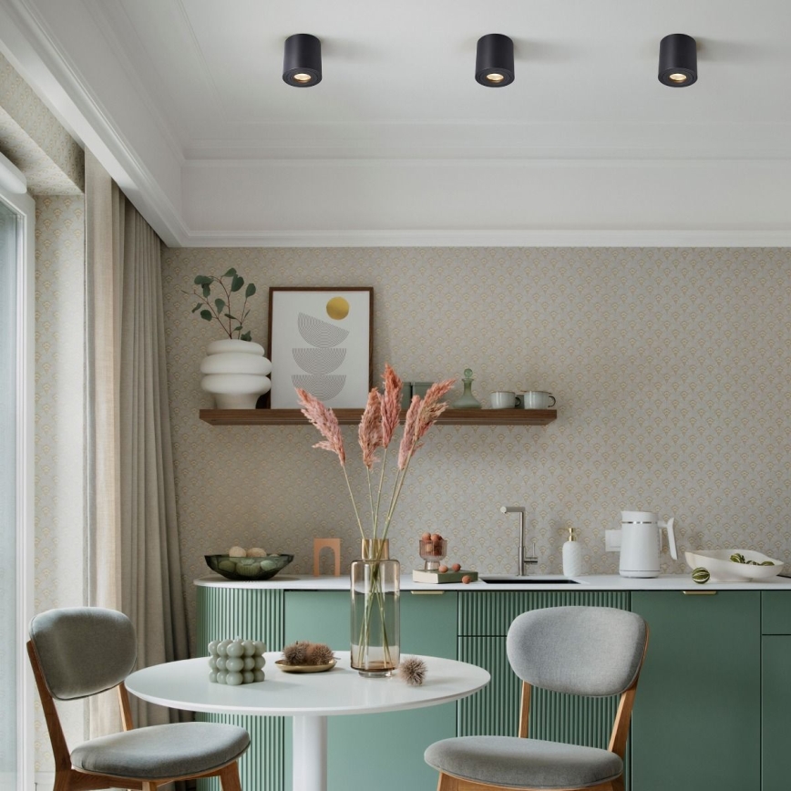 Zuma Line - LED RGBW dimmbarer Bad-Einbaustrahler 1xGU10/6W/230V IP44 schwarz + Fernbedienung