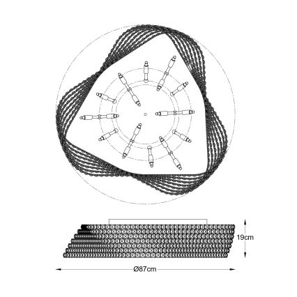 Zuma Line - Deckenleuchte 18×G9/28W/230V Ø 87 cm gold