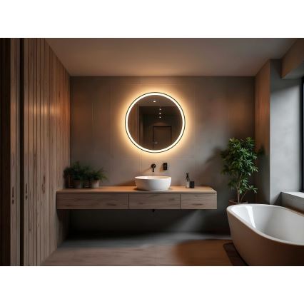 Zuma Line - LED-Badezimmer-Wandspiegel mit Heizung und Hintergrundbeleuchtung LED/24W/230V 3000/4000/6000K d 80 cm IP44