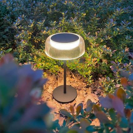 Zuma Line - Dimmbare, aufladbare LED-Solar-Tischleuchte LED/2,5W/2000 mAh IP44 schwarz