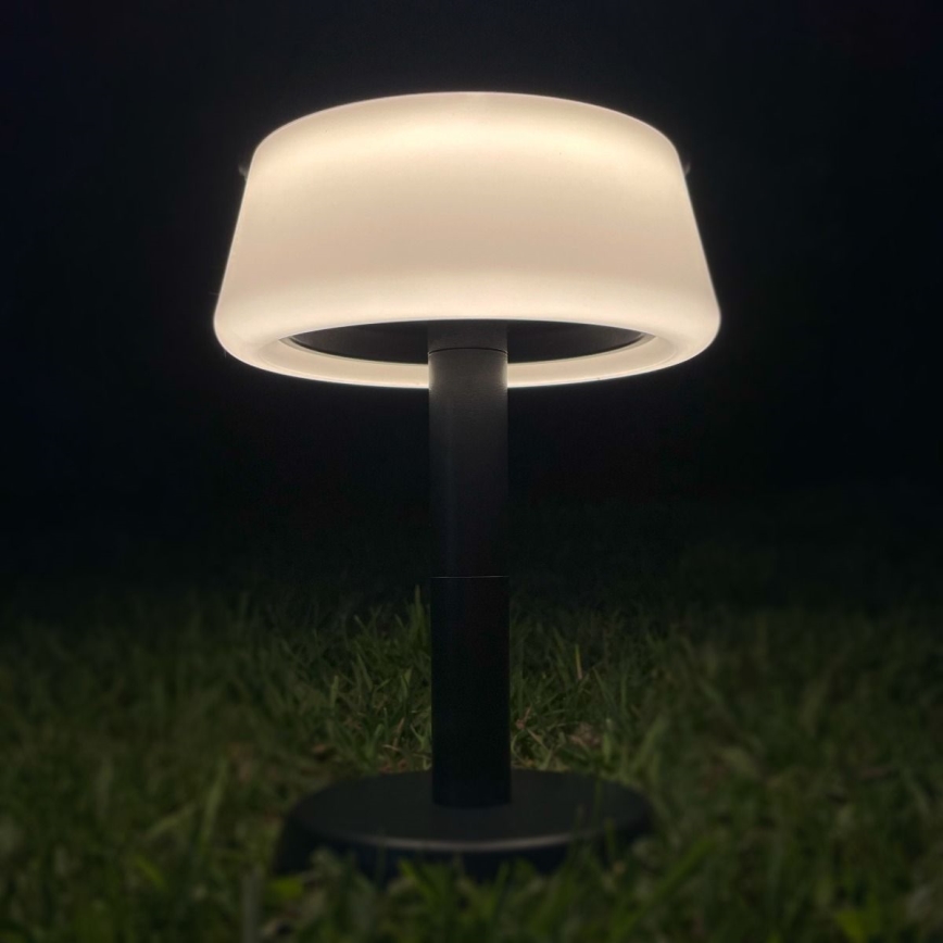 Zuma Line - Dimmbare, aufladbare Solar-Tischleuchte LED/2,2W/2000 mAh IP44 schwarz