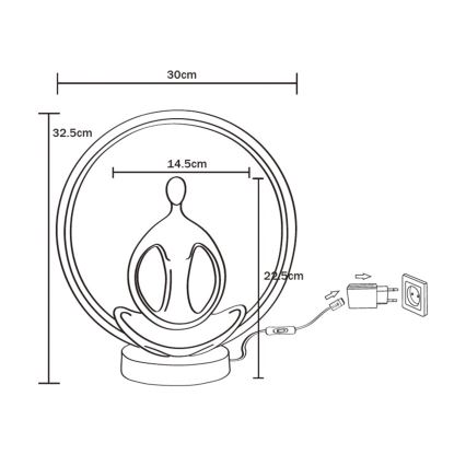 Zuma Line - LED-Tischleuchte LED/4W/5V schwarz/golden