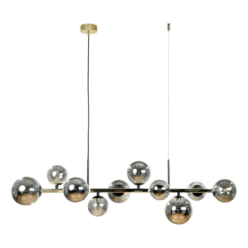 Zuma Line - Hängeleuchte an Kabel 10xG9/8W/230V gold/rauchschwarz