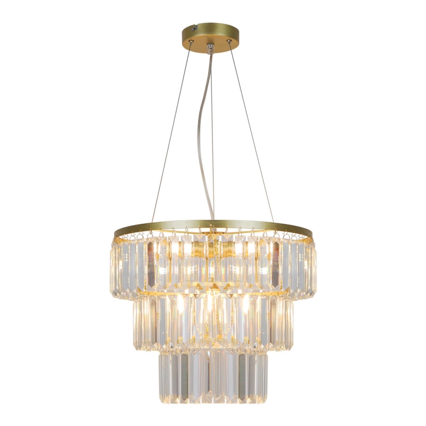 Zuma Line - Kristall-Kronleuchter an Schnur 4xE14/40W/230V golden