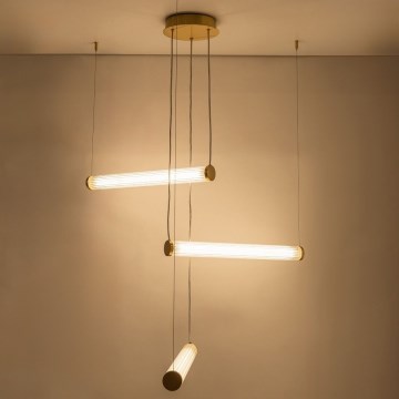 Zuma Line - LED-dimmbare Hängeleuchte an Drahtseil LED/64W/230V 2700-6500K gold + Fernbedienung