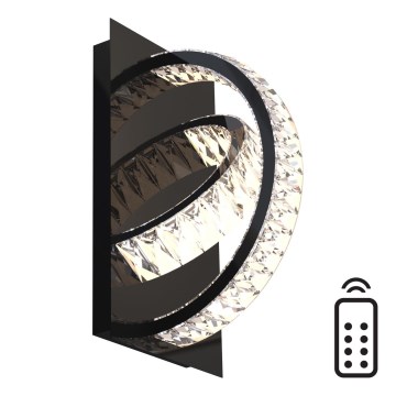 Zuma Line - LED dimmbare Kristall-Wandleuchte LED/18W/230V 2700-6000K Schwarz + Fernbedienung