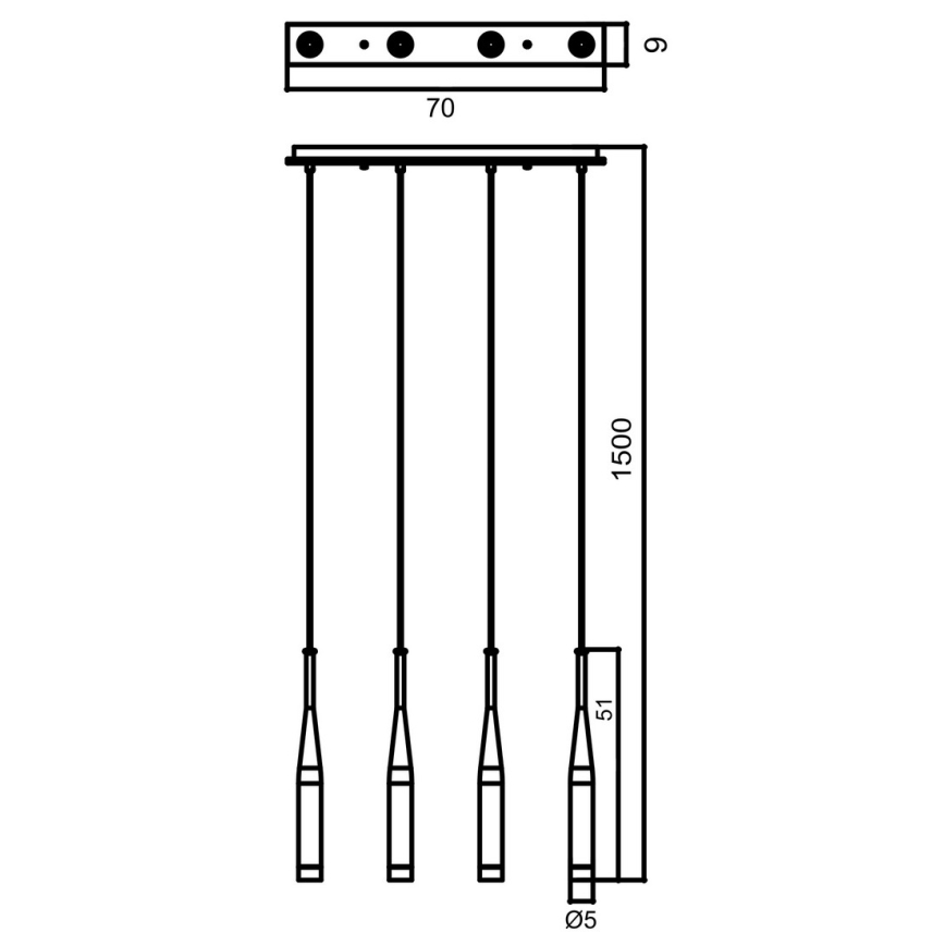 Zuma Line - Kronleuchter an Schnur 4xG9/40W/230V