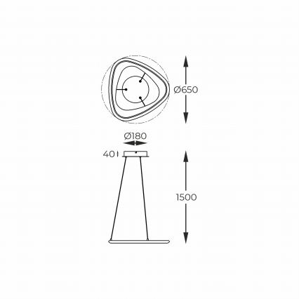 Zuma Line - Dimmbare LED-Hängeleuchte LED/34W/230V 3000K schwarz glänzendes Chrom