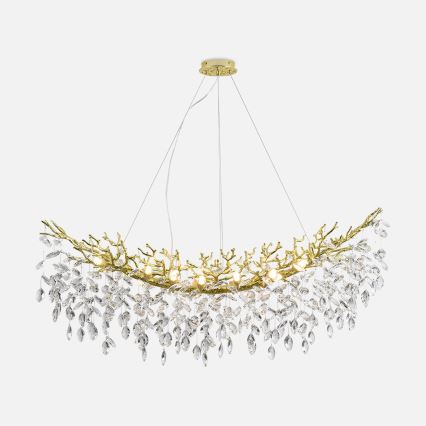 Zuma Line - Pendelleuchte mit Drahtseilaufhängung 14xG9/3,5W/230V 115x40 cm goldfarben