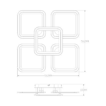 Zuma Line - Dimmbare LED-Deckenleuchte LED/55W/230V 3000-6000K weiß + Fernbedienung