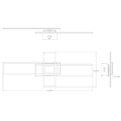 Zuma Line - Dimmbare LED-Deckenleuchte LED/55W/230V 3000-6000K schwarz + Fernbedienung