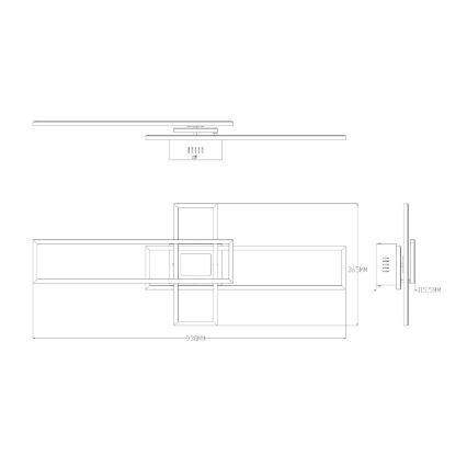 Zuma Line - Dimmbare LED-Deckenleuchte LED/55W/230V 3000-6000K schwarz/golden + Fernbedienung