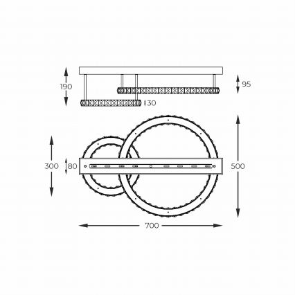 Zuma Line - Dimmbare LED-Deckenleuchte LED/36W/230V goldfarben