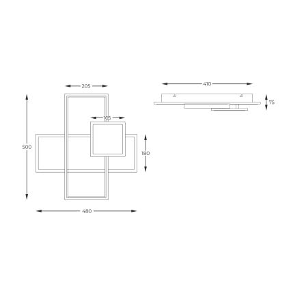 Zuma Line - Dimmbare LED-Deckenleuchte LED/46W/230V schwarz