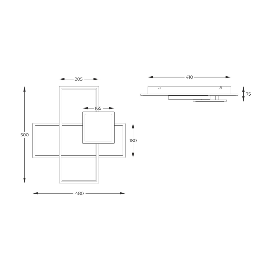 Zuma Line - Dimmbare LED-Deckenleuchte LED/46W/230V schwarz