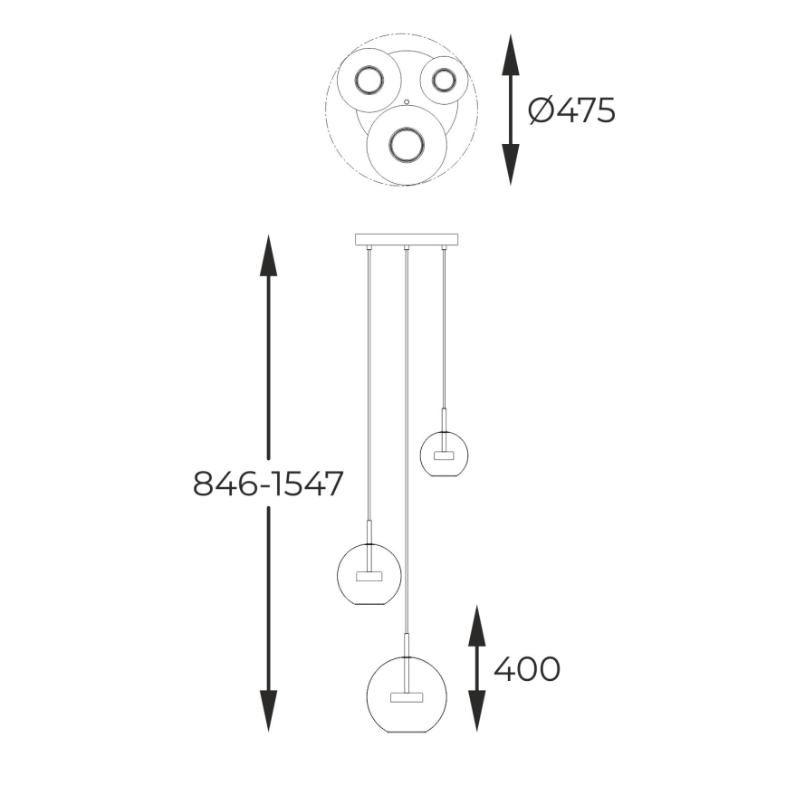 Zuma Line - LED-Hängeleuchte 3xLED/5W/230V glänzendes Chrom