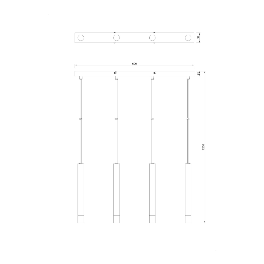 Zuma Line - Hängeleuchte mit Kabel 4xG9/5W/230V schwarz