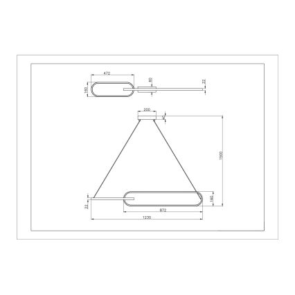 Zuma Line - LED-Pendelleuchte mit Kabelaufhängung 2xLED/40W/230V schwarz/gold