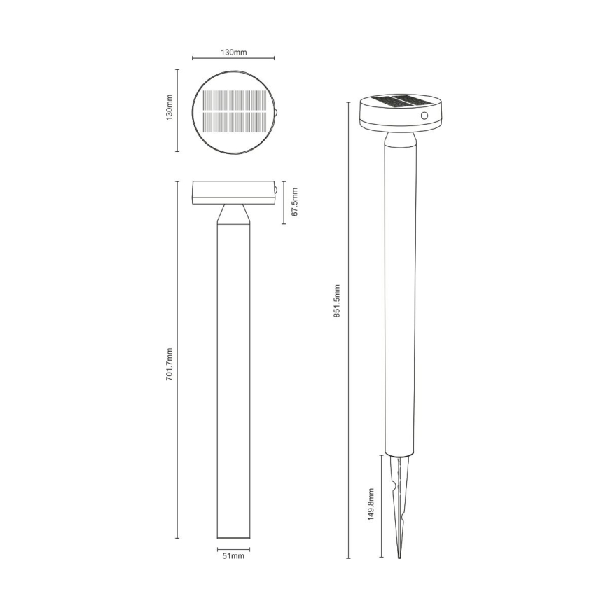 Zuma Line - LED-Solarleuchte mit Bewegungs- und Dämmerungssensor LED/4,5W/2000 mAh IP44 schwarz