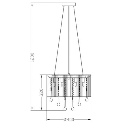 Zuma Line - Kronleuchter an Schnur 8xG9/40W/230V schwarz