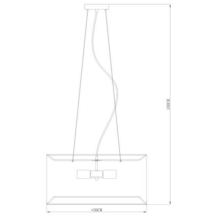 Zuma Line - Kronleuchter an Schnur 4xE27/60W/230V schwarz