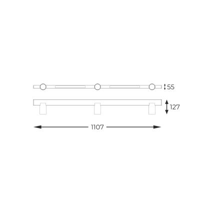 Zuma Line - LED Wandleuchte 3xGU10/5W/230V + 2xLED/8W schwarz