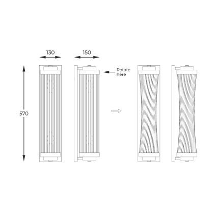 Zuma Line - Wandleuchte 2xE14/60W/230V golden
