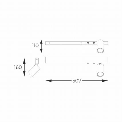 Zuma Line - LED Wandleuchte Spot 1xGU10/5W/230V + LED/8W schwarz
