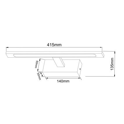 Zuma Line - LED Badezimmerspiegelbeleuchtung LED/12W/230V 41 cm IP44 gold