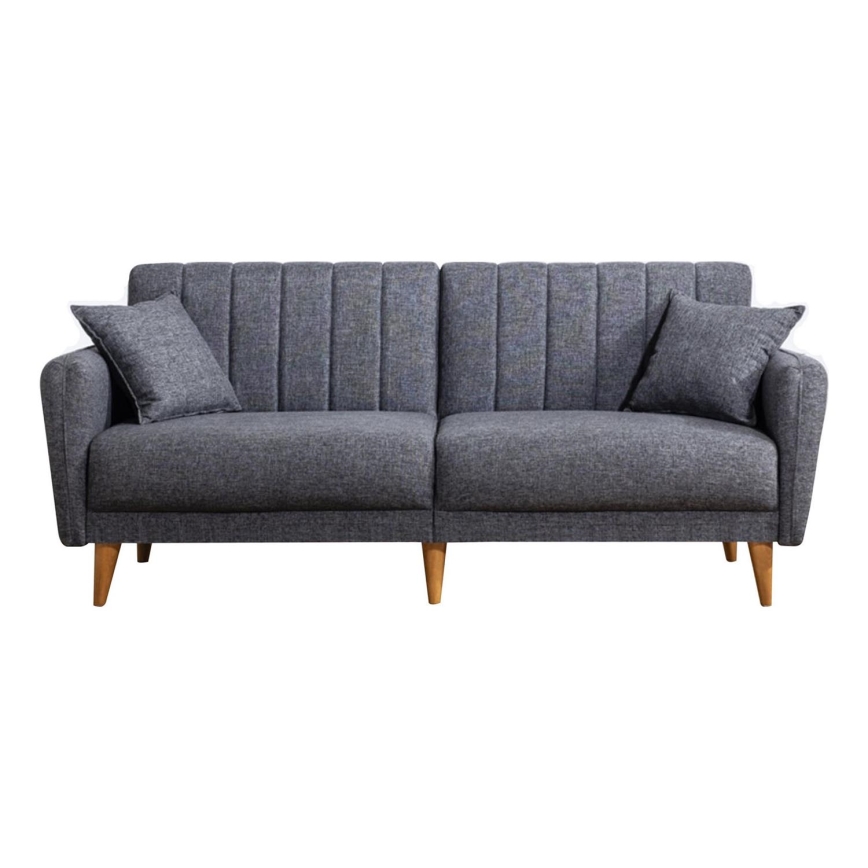 Zweisitziges, ausziehbares Schlafsofa KITO, dunkelgrau