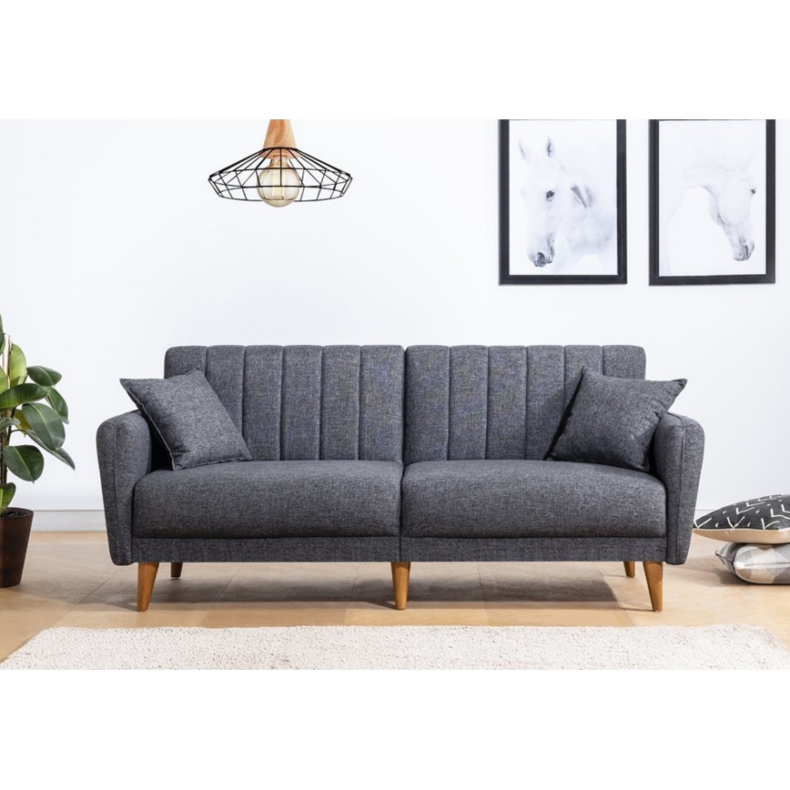 Zweisitziges, ausziehbares Schlafsofa KITO, dunkelgrau