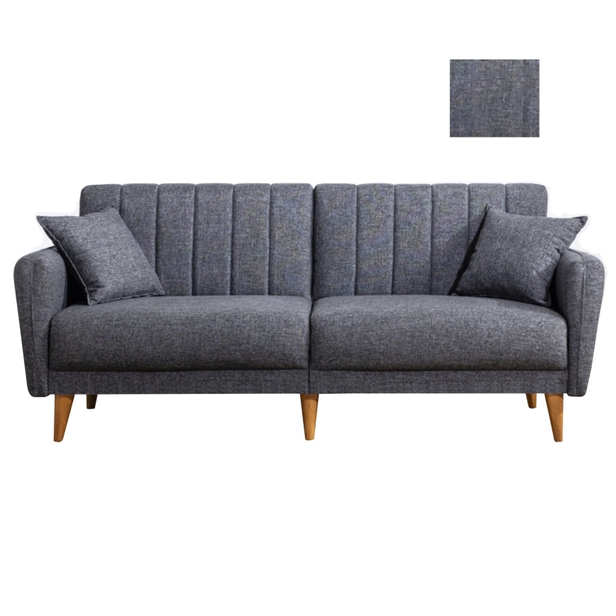 Zweisitziges, ausziehbares Schlafsofa KITO, dunkelgrau