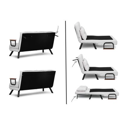 Zweisitziges Schlafsofa QIRA, Weiß