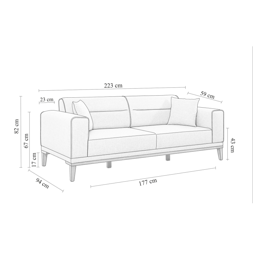 Zweisitziges Sofa DOTY, dunkelgrau