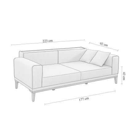 Zweisitziges Sofa DOTY, dunkelgrau