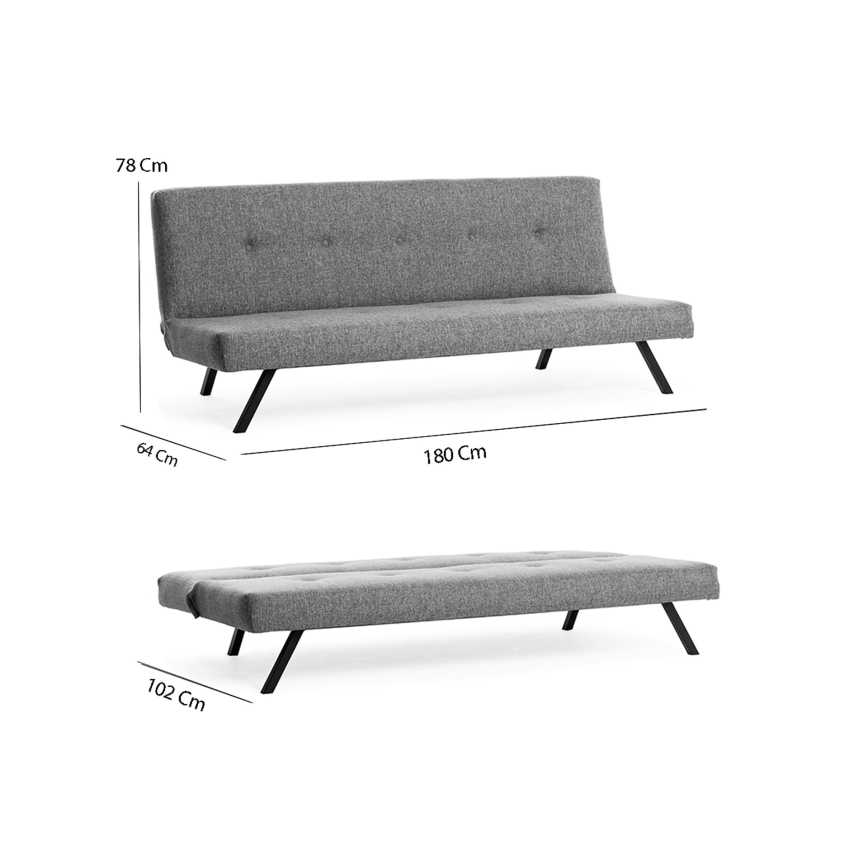 Zweisitziges Sofa LOKO in Hellgrau