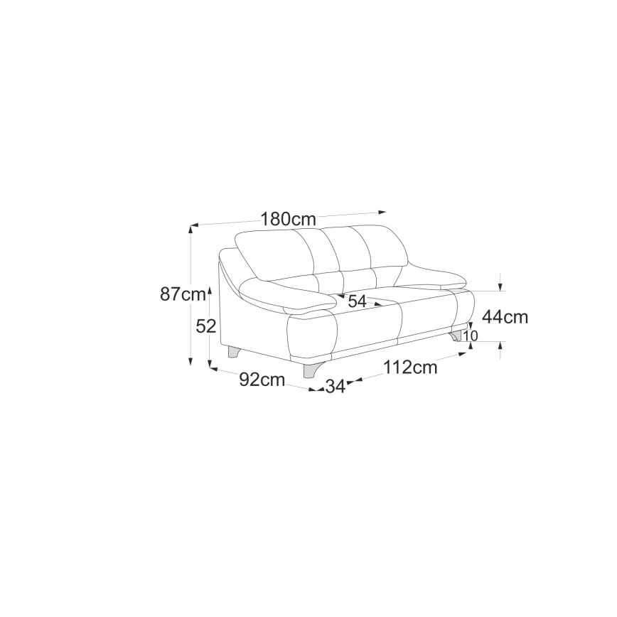 Zweisitziges Sofa RIMINI in Grau